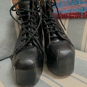 black platform heels